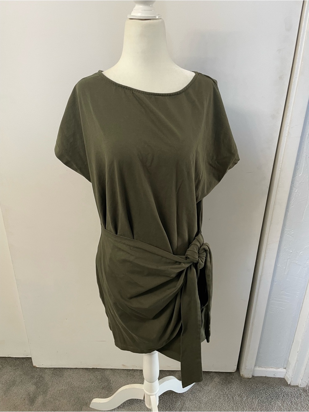 DKNY Army Green Mini Wrap Dress Size XL